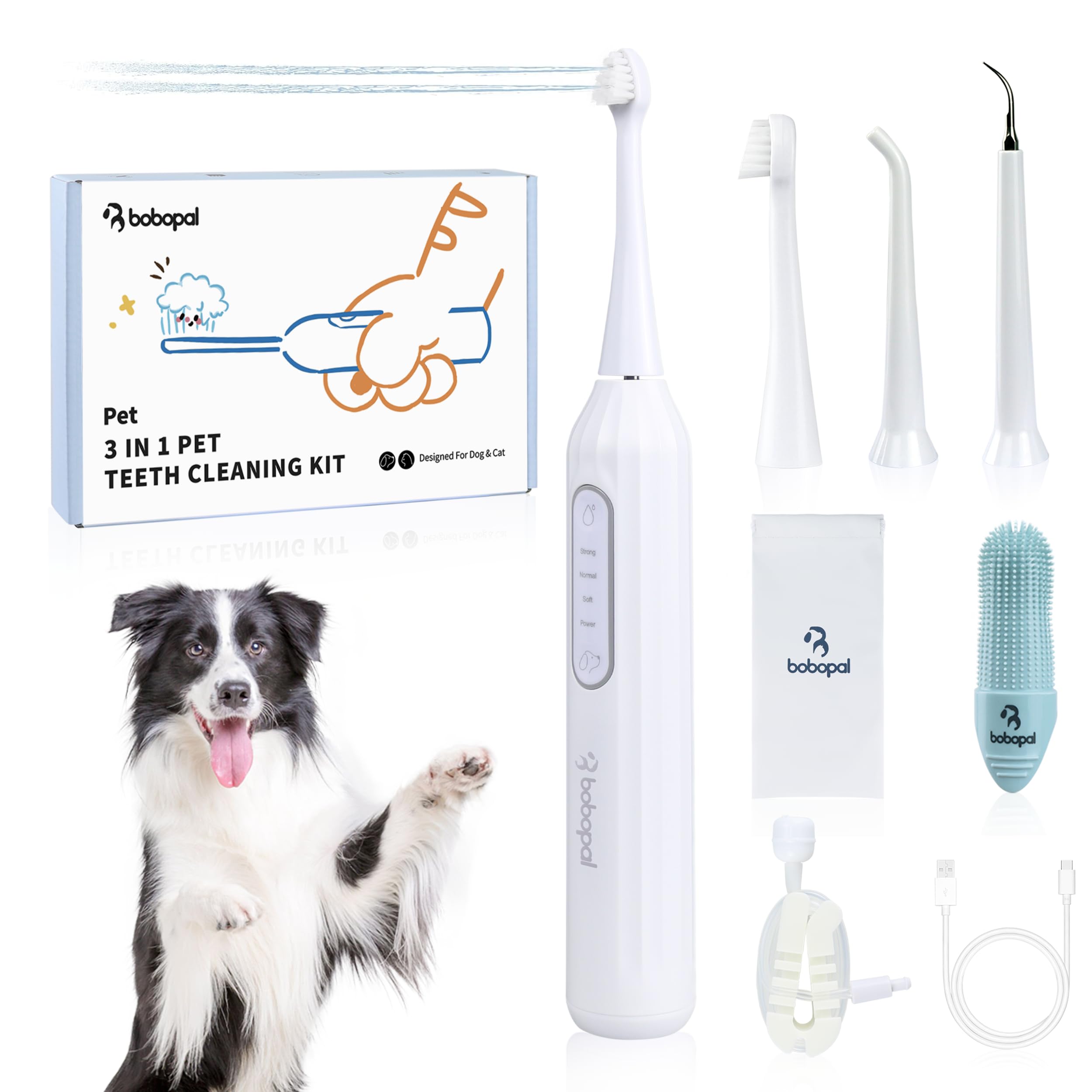 Bobopal dog tooth brushing kit handle for comfortable cleaning
