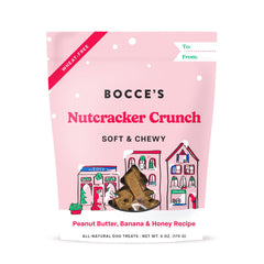 Bocce's Bakery Nutcracker Crunch packaging for festive holiday dog treats.