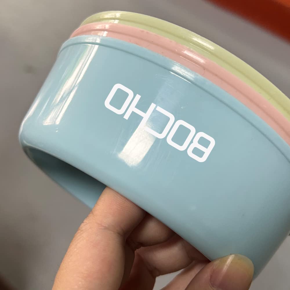 BOCHO multi-pet home setup with stacked bowls in candy colors