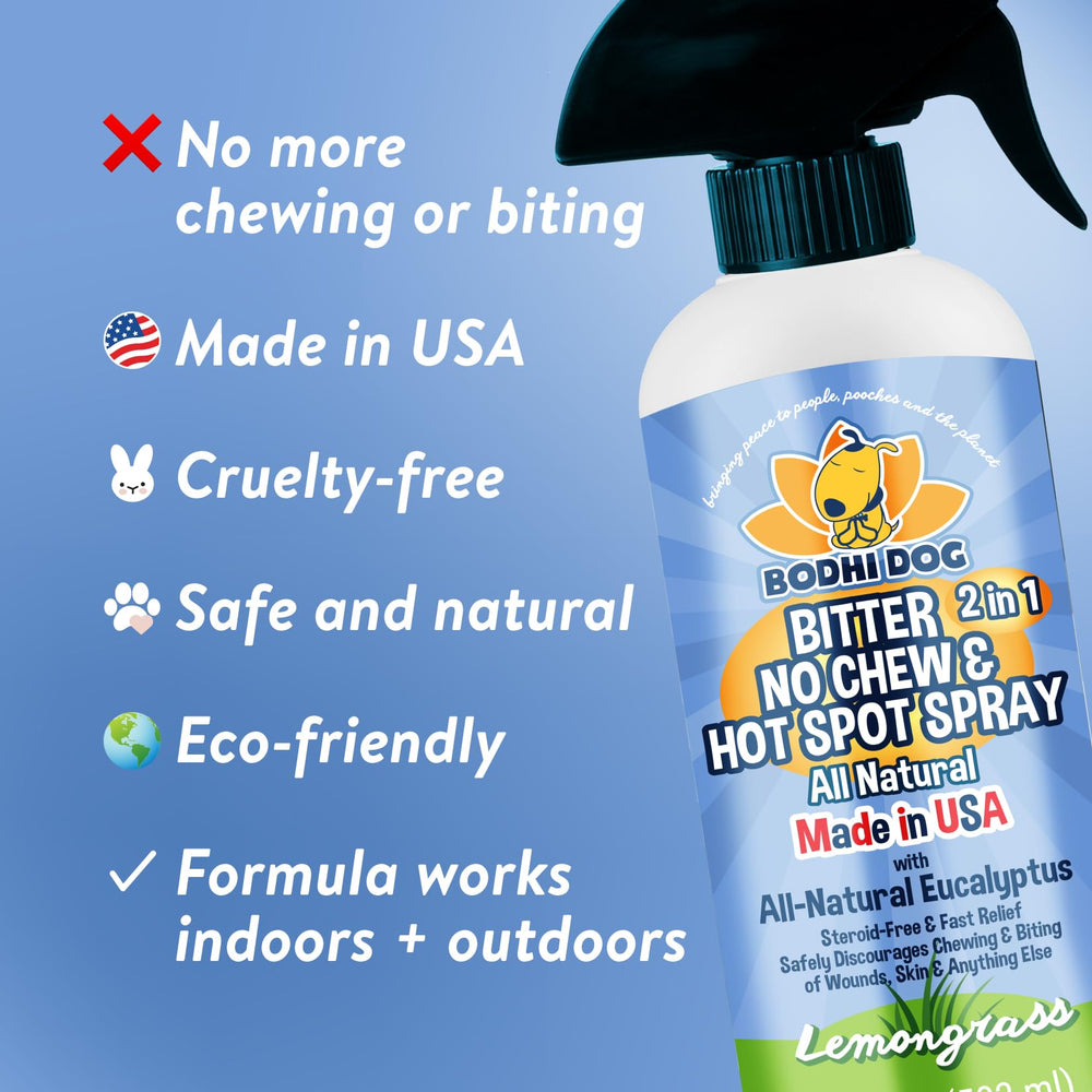 Bodhi Dog Bitter indoor-outdoor chew deterrent protects fabrics and furniture from chewing.