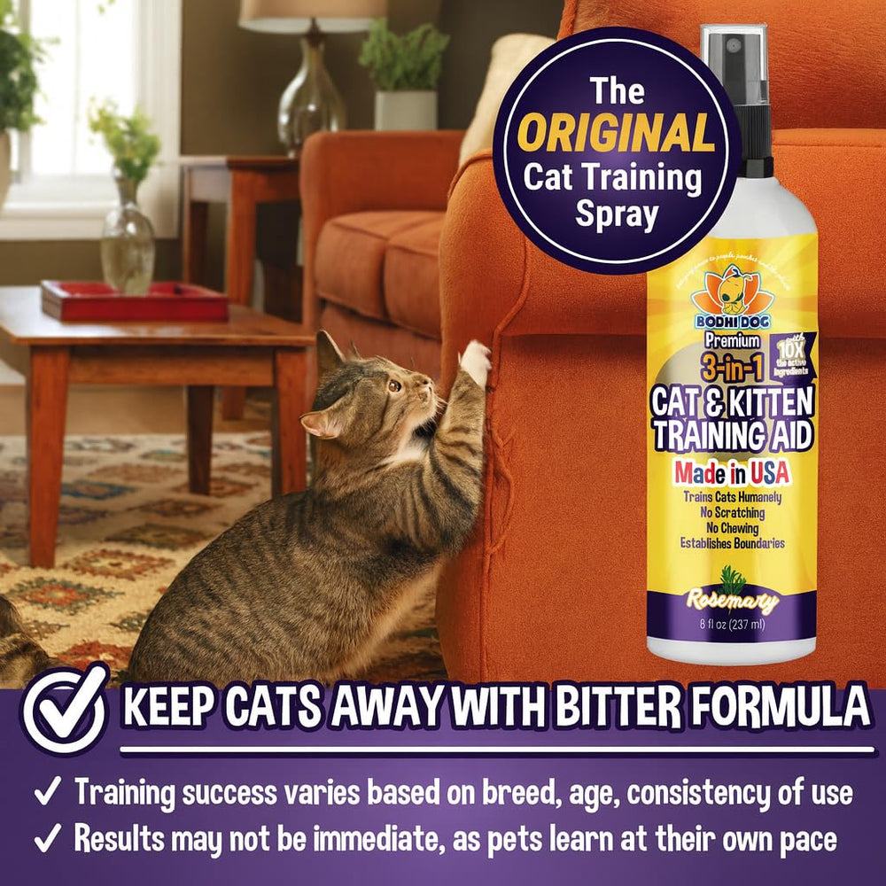 Bodhi Dog cat-deterrent spray close-up showing use for boundaries