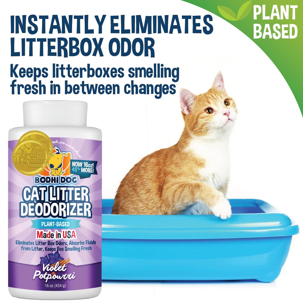 Bodhi Dog Cat Litter Odor Eliminator in a litter box scene