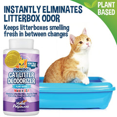 Bodhi Dog Cat Litter Odor Eliminator in a litter box scene