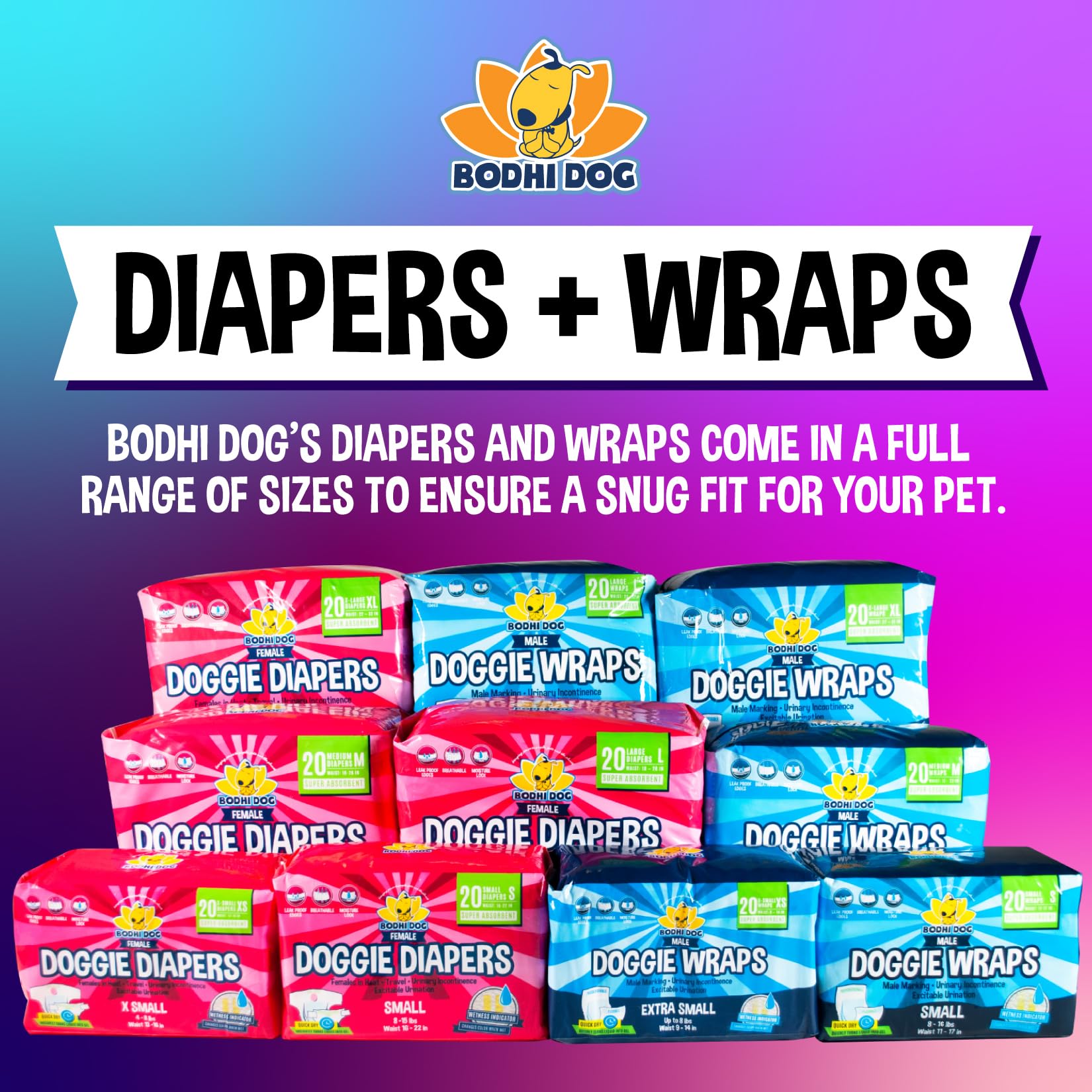 Bodhi Dog disposable male diapers small adjustable-strap demonstrates secure, flexible waist fit