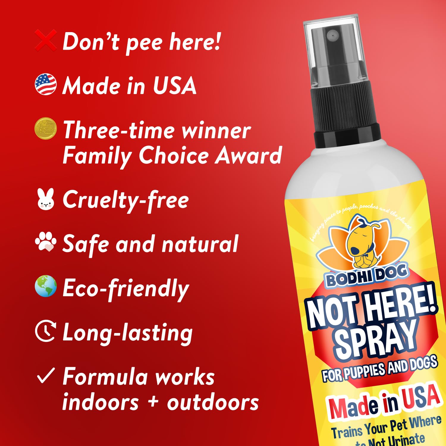 Bodhi Dog Not Here Spray used for indoor and outdoor training areas