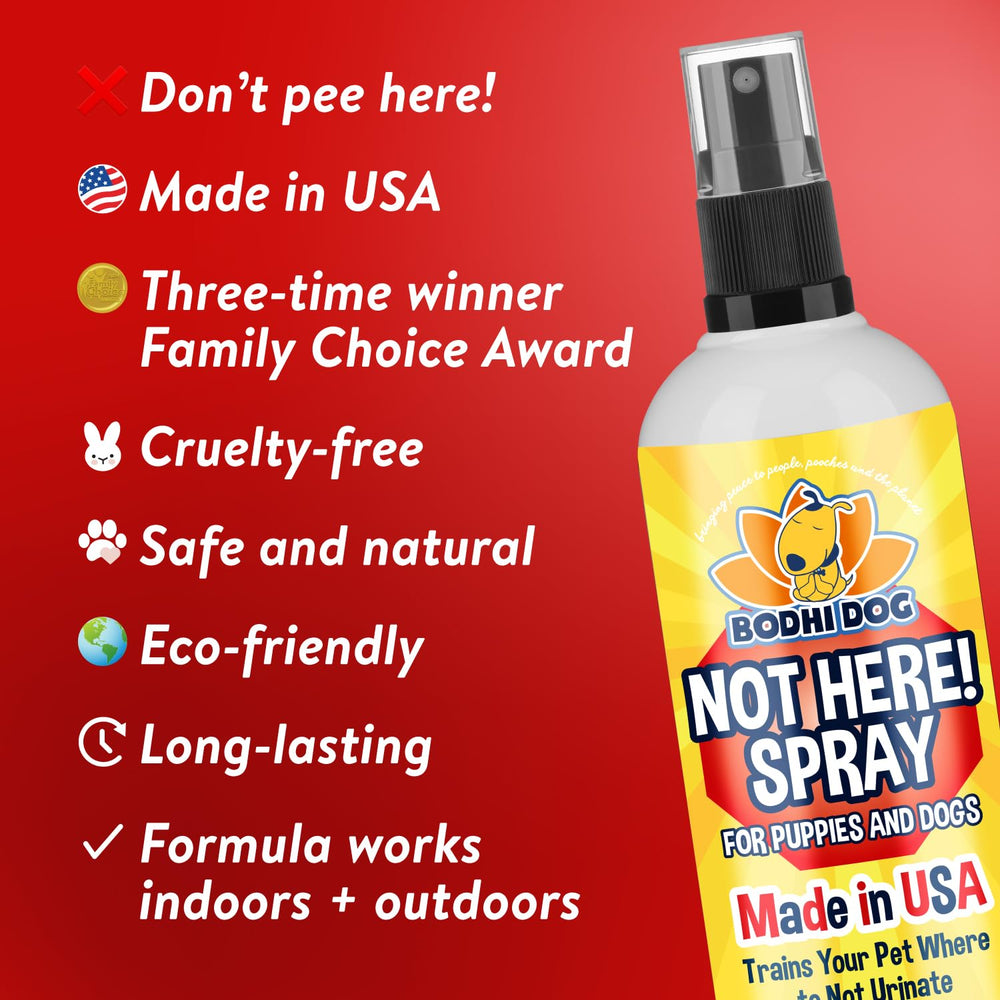 Bodhi Dog Not Here Spray used for indoor and outdoor training areas