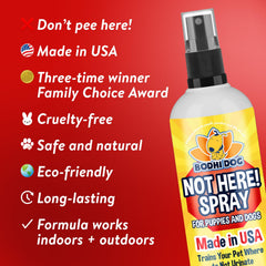 Bodhi Dog Not Here Spray used for indoor and outdoor training areas