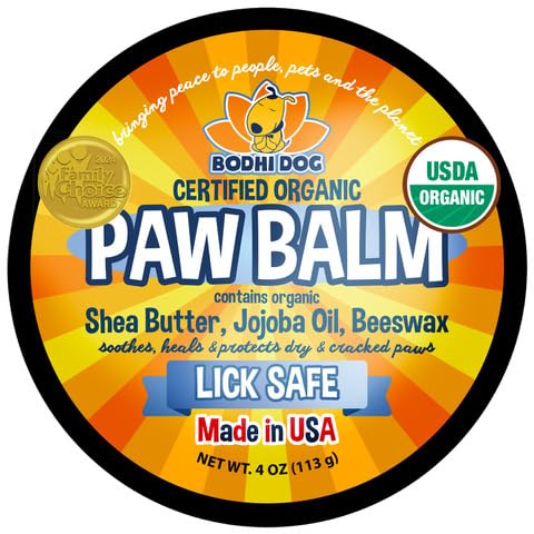 Bodhi Dog Paw Balm tube closeup ready to treat dry paws.