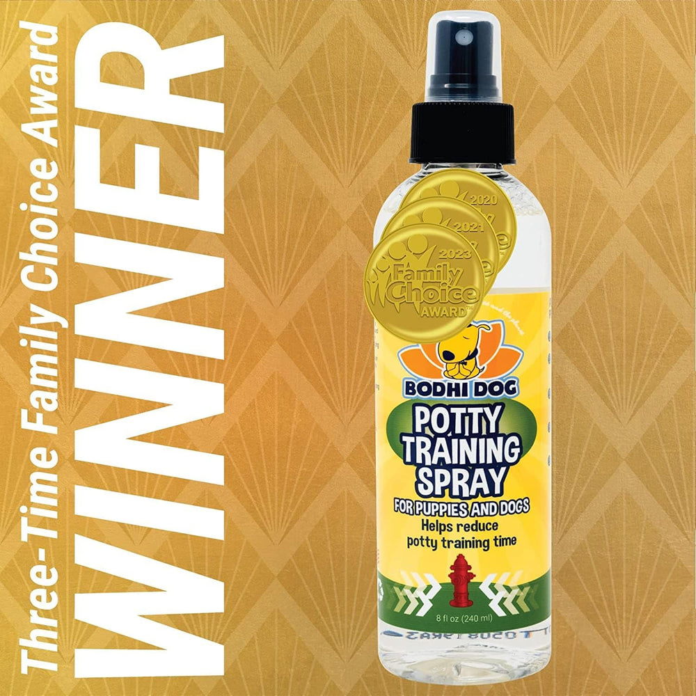 Bodhi Dog Potty Spray dispenser in action for consistent potty cues.