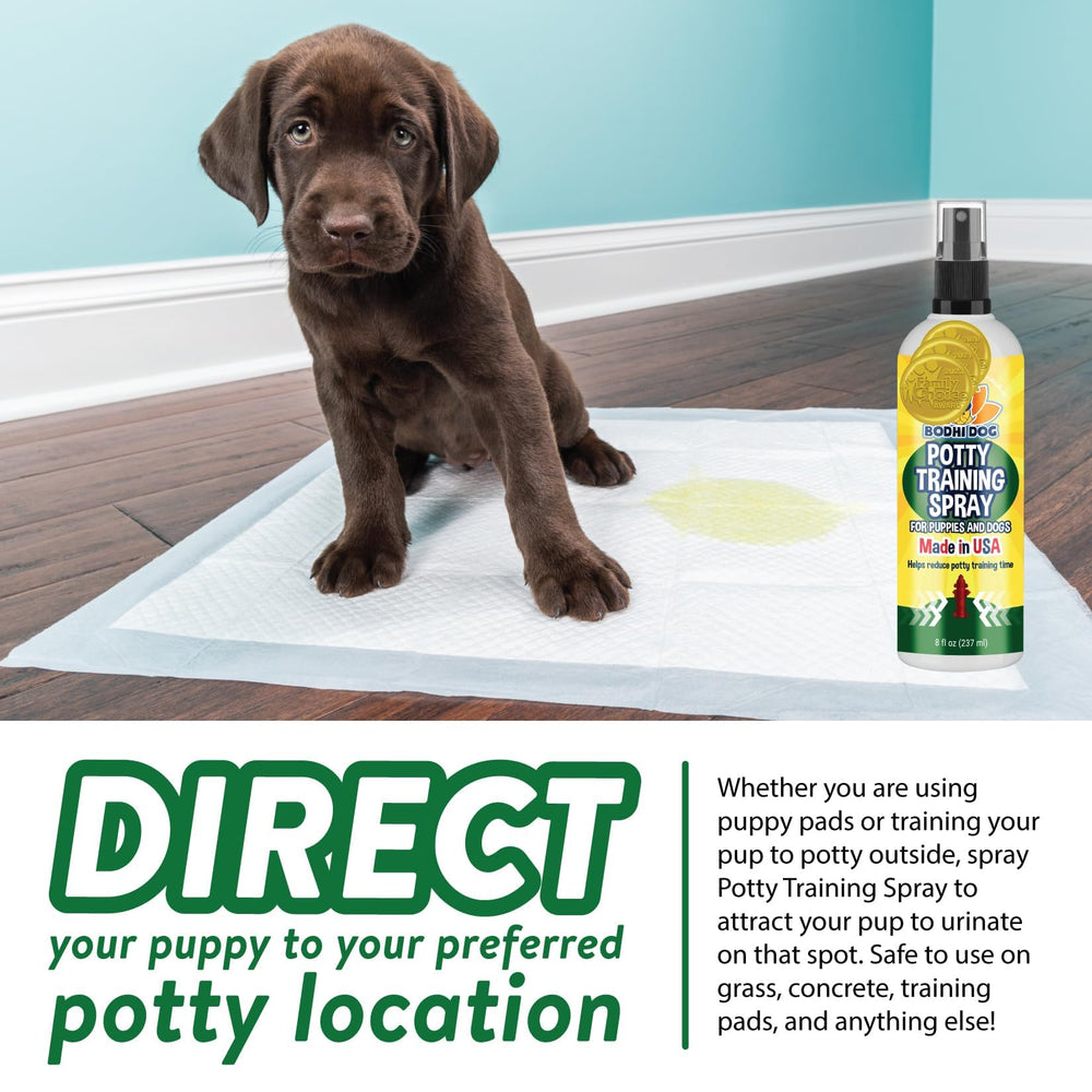 Bodhi Dog Potty Spray outdoors to encourage outdoor potty.