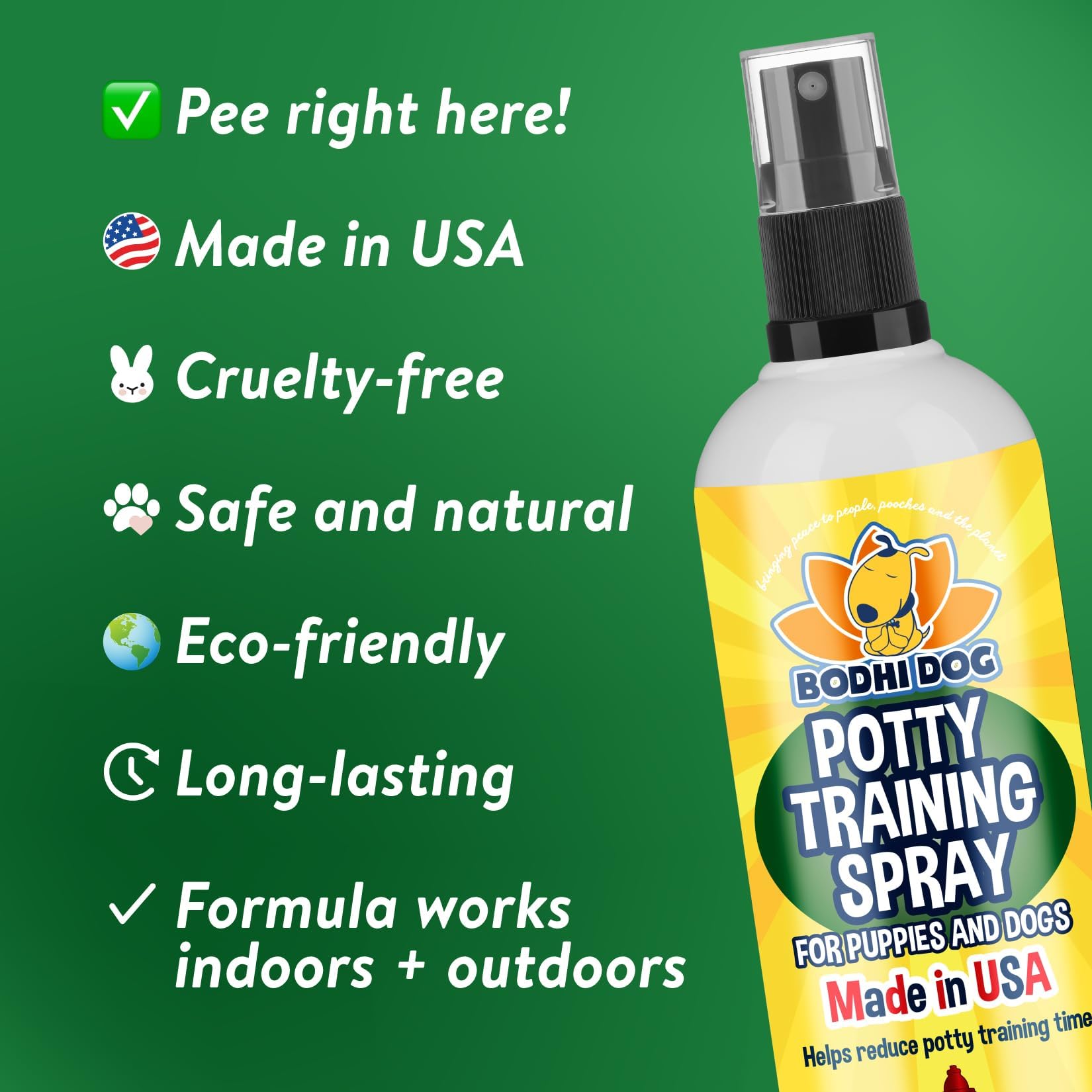 Bodhi Dog Potty Spray on pee-pad area guiding training.