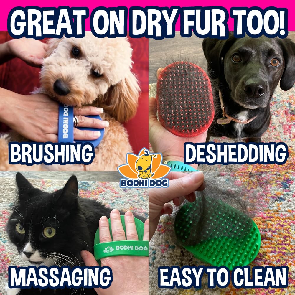 Bodhi Dog Shampoo Brush fur removal action keeps fur contained and reduces mess