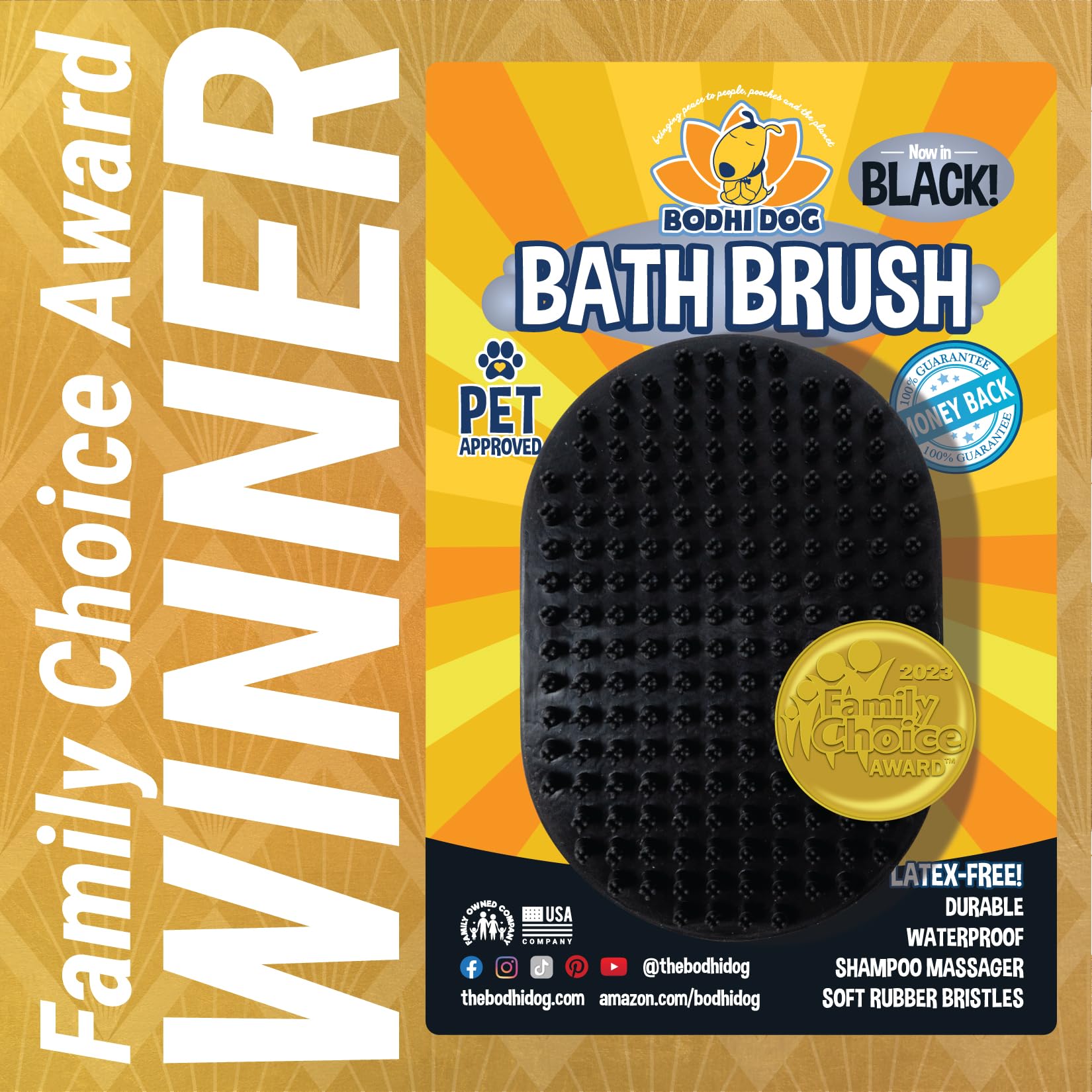 Bodhi Dog Shampoo Brush massage bristles for soothing bath time