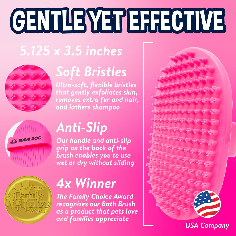 Bodhi Dog Shampoo Brush soft rubber tips for comfortable deshedding and skin safe brushing