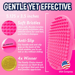 Bodhi Dog Shampoo Brush soft rubber tips for comfortable deshedding and skin safe brushing