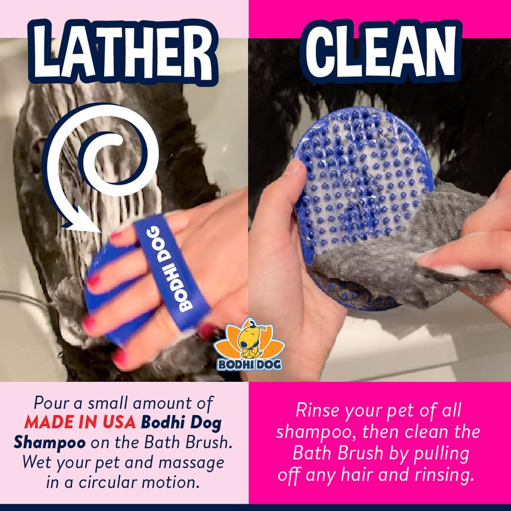 Bodhi Dog Shampoo Brush designed for wet or dry use to simplify routines
