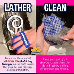 Bodhi Dog Shampoo Brush designed for wet or dry use to simplify routines
