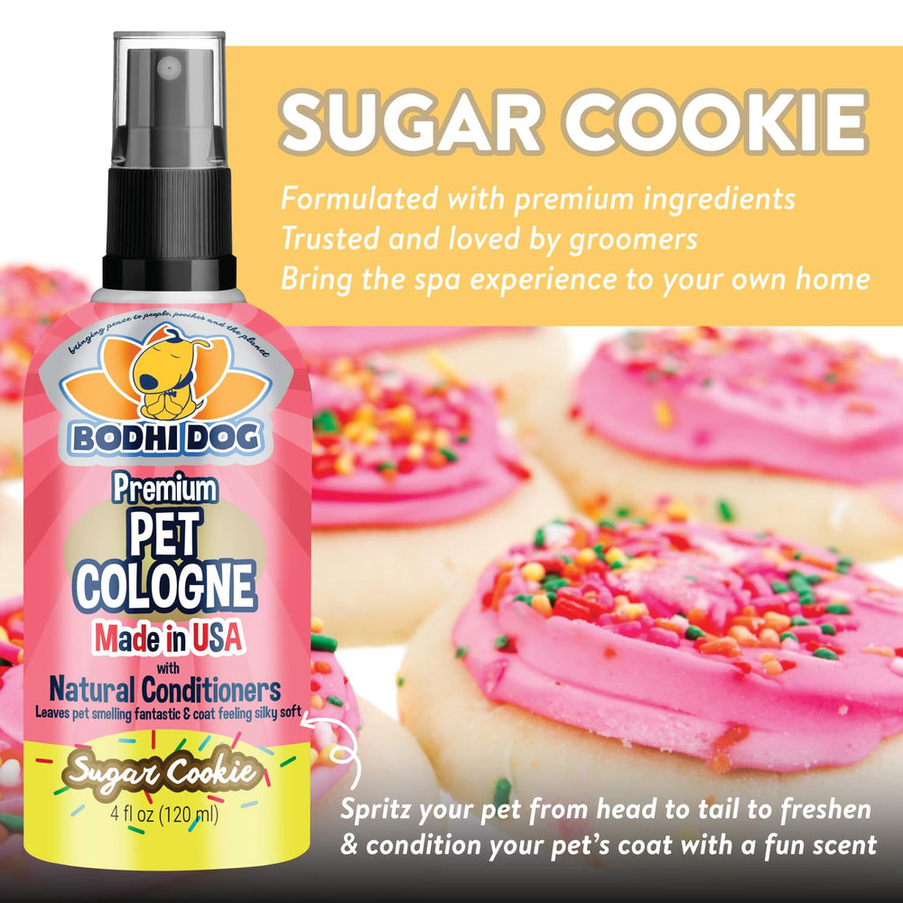 Bodhi Dog Sugar Cookie Cologne packaging highlights eco-friendly materials.