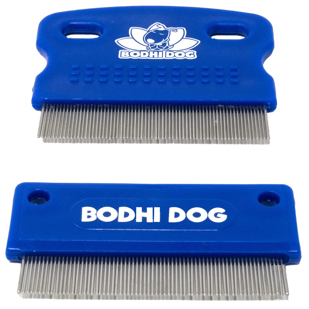 Bodhi Dog Tear Eye Combs close-up teeth removing buildup near eyes.