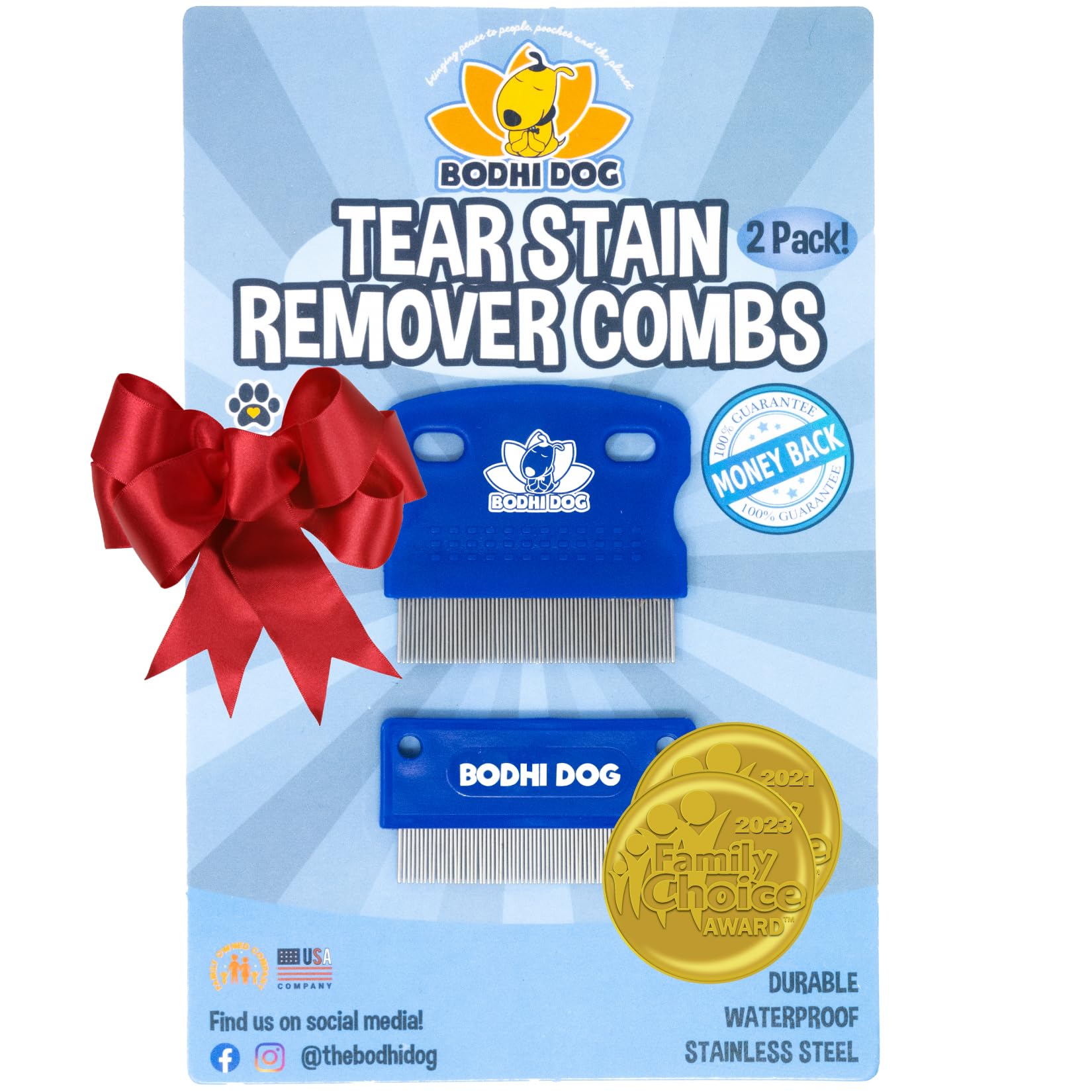 Bodhi Dog Tear Stain Remover Combs close-up teeth for gentle buildup removal