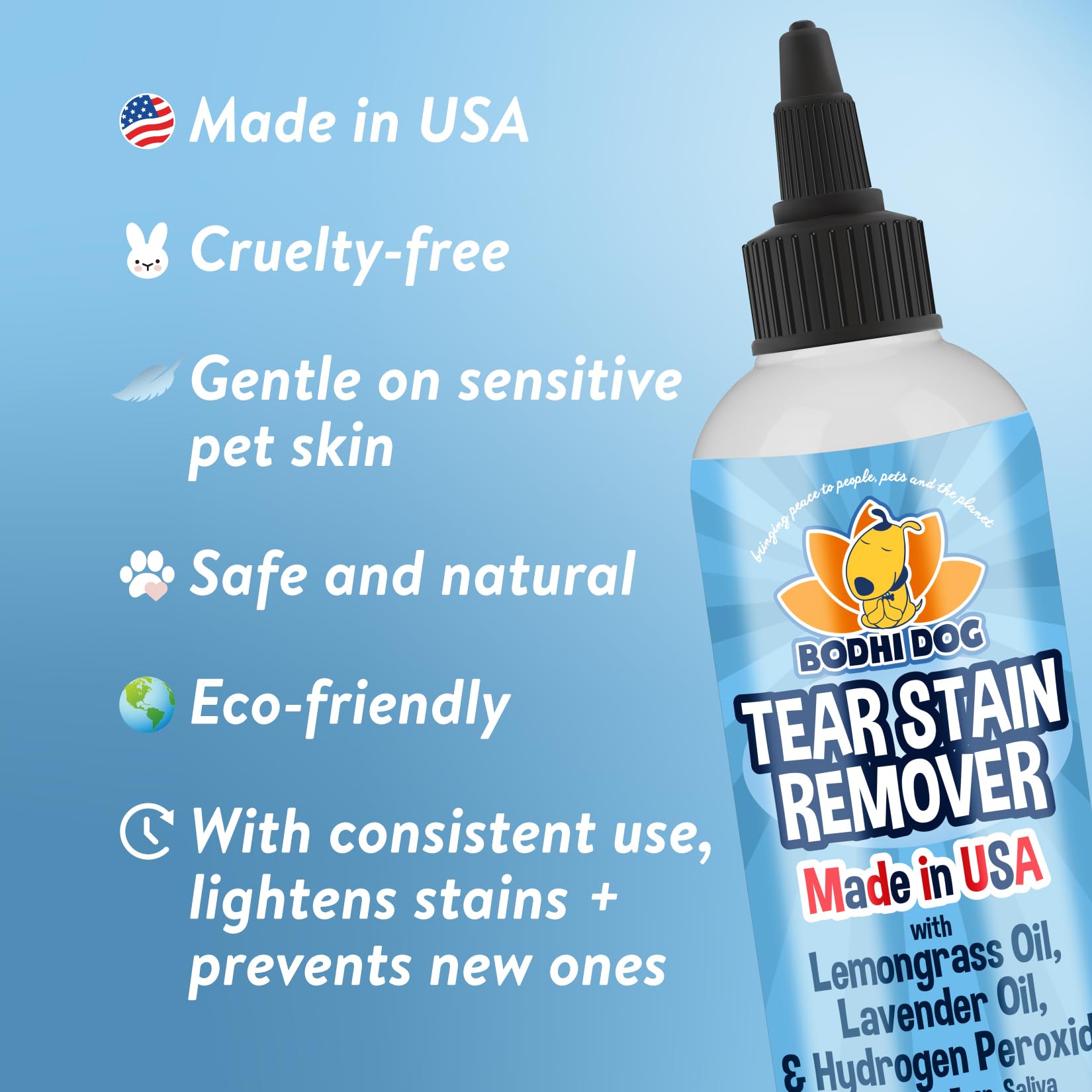 Bodhi Dog Tear Stain Remover used on the muzzle for gentle fur refreshment.