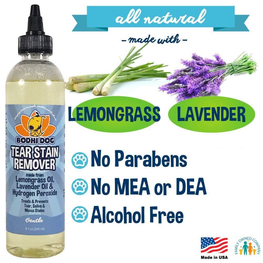 Bodhi Dog Tear Stain Remover packaging shown with eco-friendly materials.