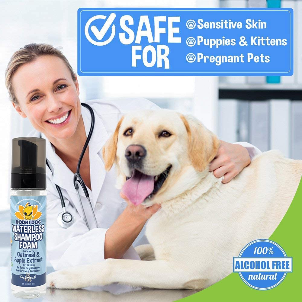 Bodhi Dog Waterless Foaming Shampoo apple scent emphasizes fresh fragrance and odor refresh.