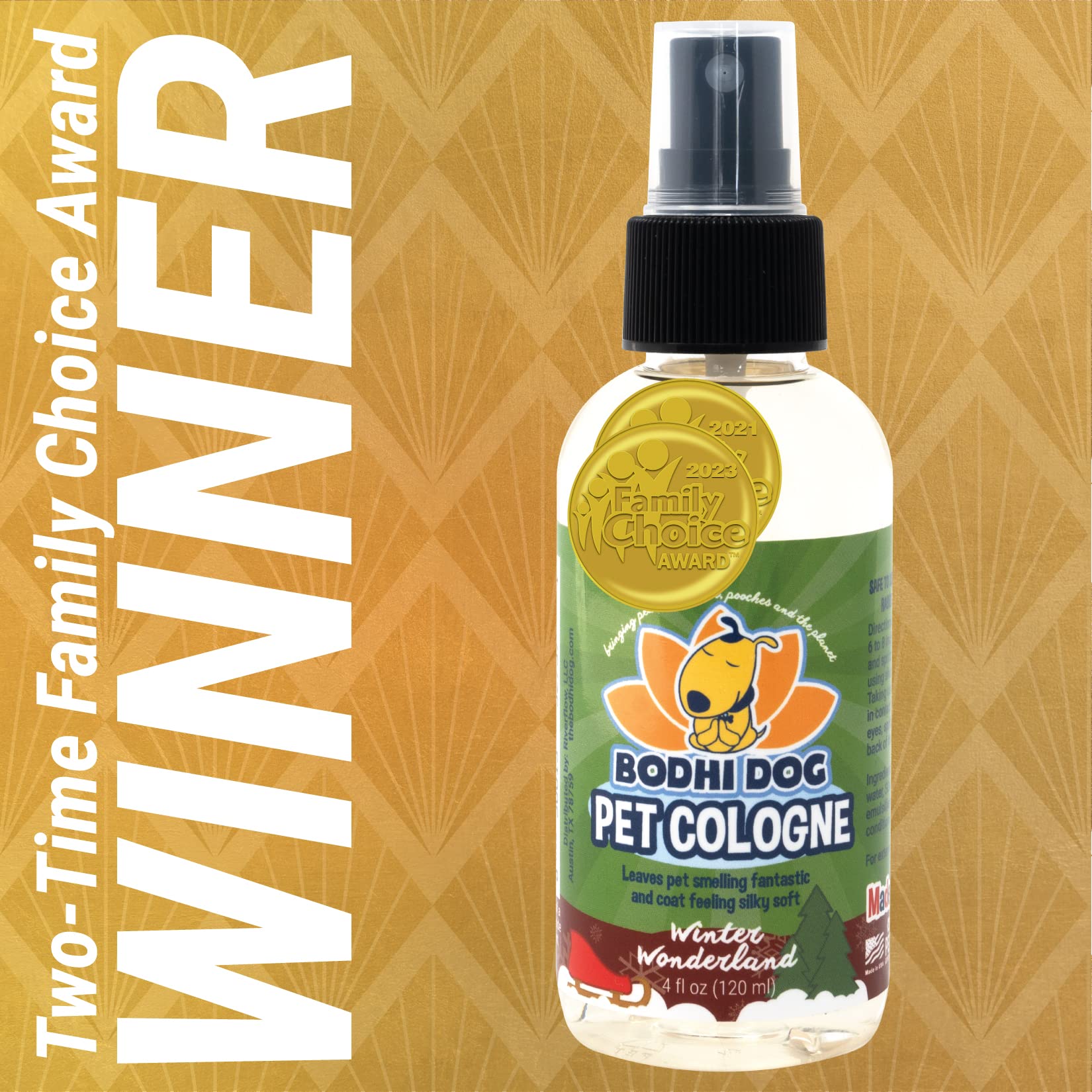 Bodhi Dog Winter Wonderland spray applied to coat for a refreshed feel