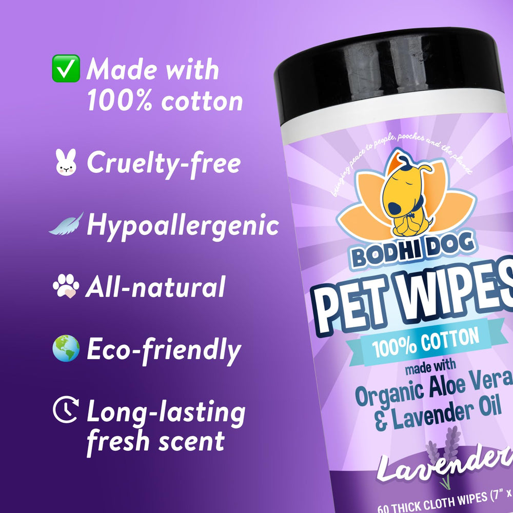 Bodhi Dog Wipes face-nose-ears close-up for gentle cleaning