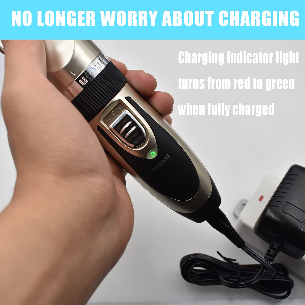 BOEEA charger in use supports uninterrupted grooming during extended clipping sessions.