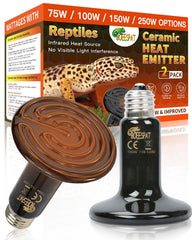 BOEESPAT ceramic heat lamp 150W front view provides steady warmth for reptile basking.