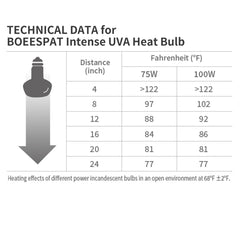 BOEESPAT Intense 100W UVA spotlight bulb terrarium-basking setup in use.