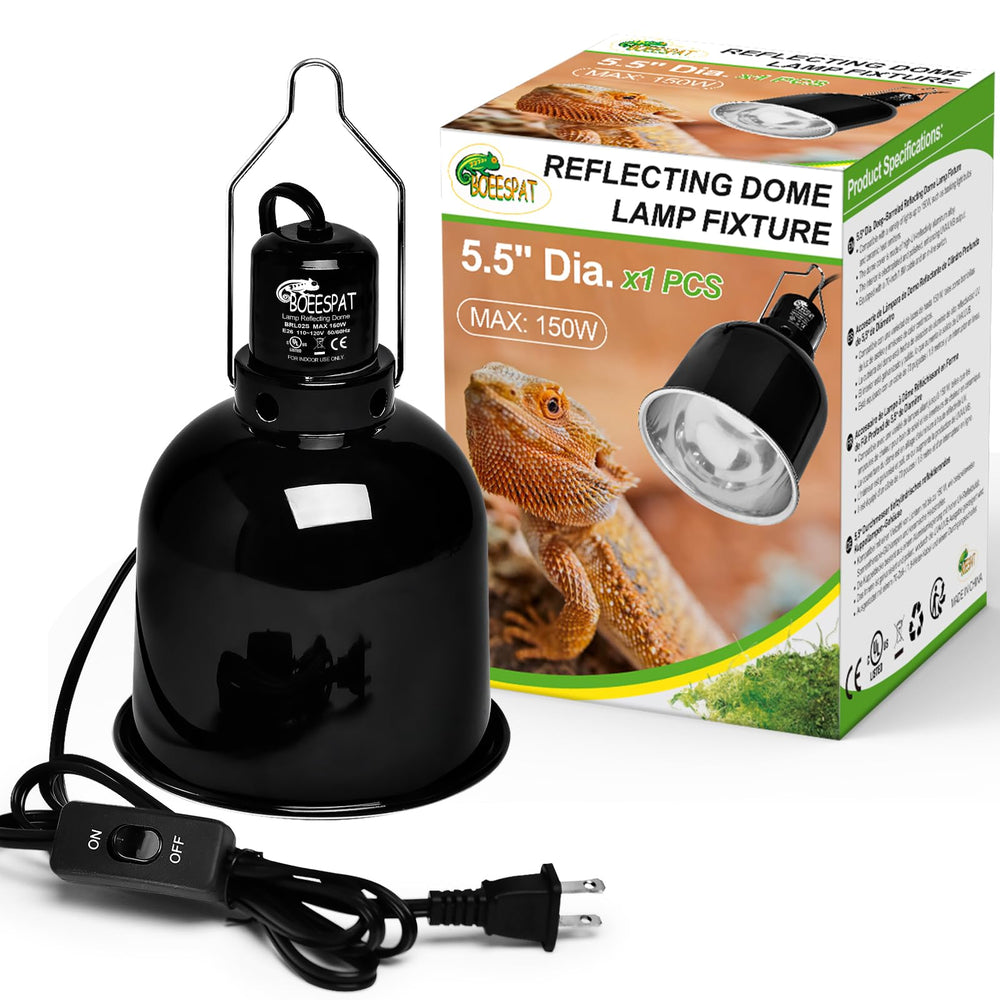 BOEESPAT Reptile Light Deep Dome shows strong UV output with 5.5-inch dome
