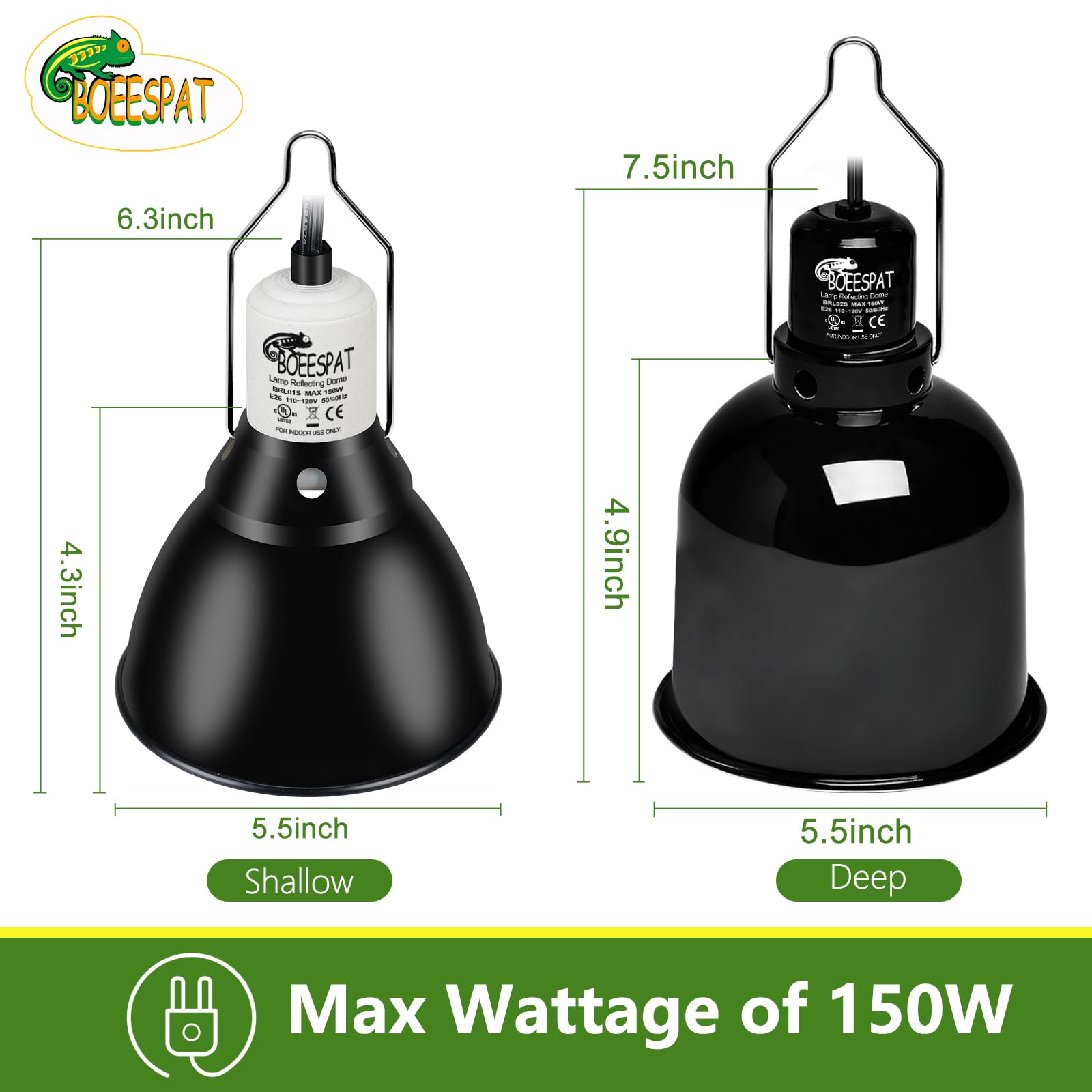 BOEESPAT fixture with independent switch and long cord enables flexible placement