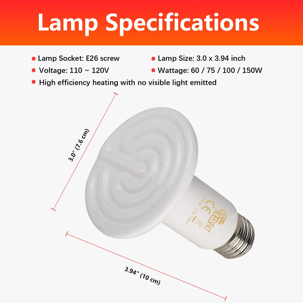 BOEESPAT emisor cerámico 100W, diseño resistente para uso diario.