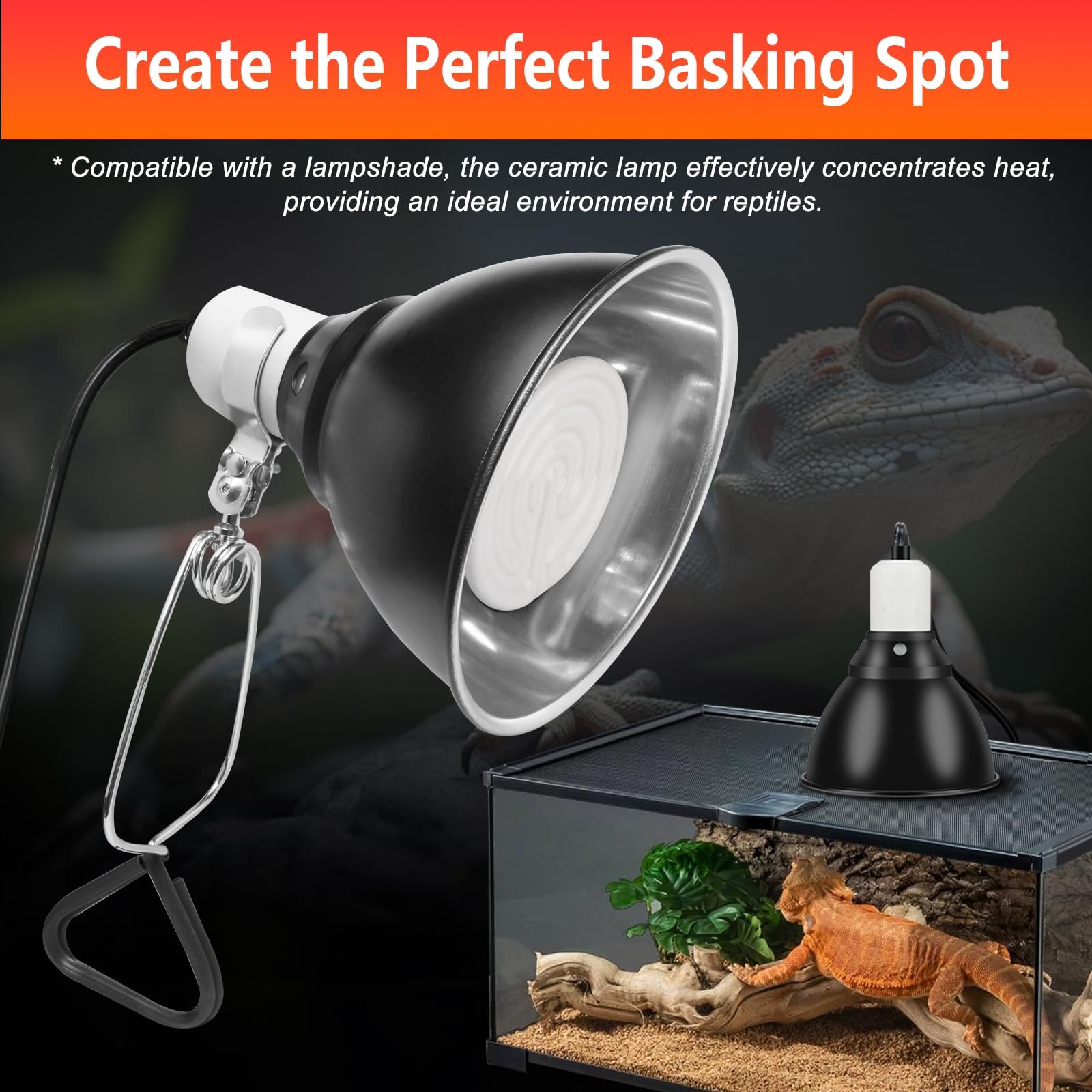 BOEESPAT emisor cerámico 100W, alta eficiencia energética para terrarios.