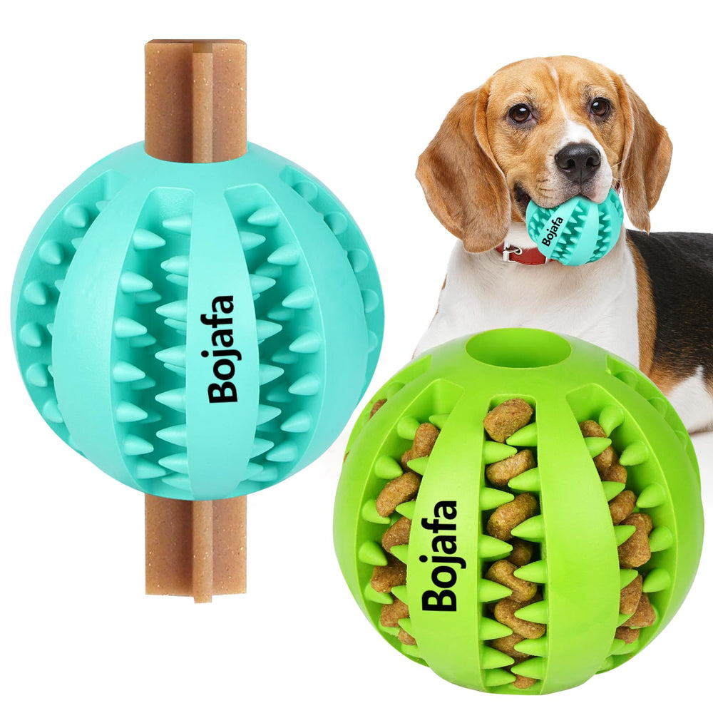 Bojafa puzzle ball engages dog with snack insertion for brain games