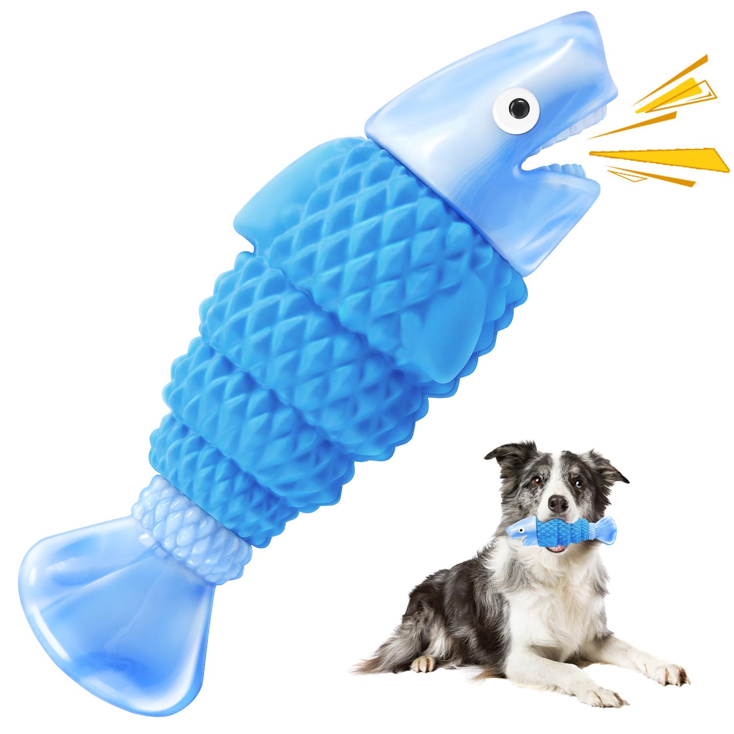 BoYoYo Tough Dog Toy shark front view for aggressive chewers promotes long-lasting play sessions