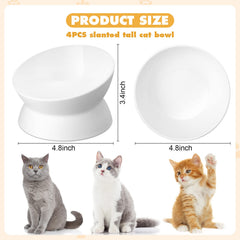Bokon tilted-design cat bowls highlight 15° tilt for easier swallowing.