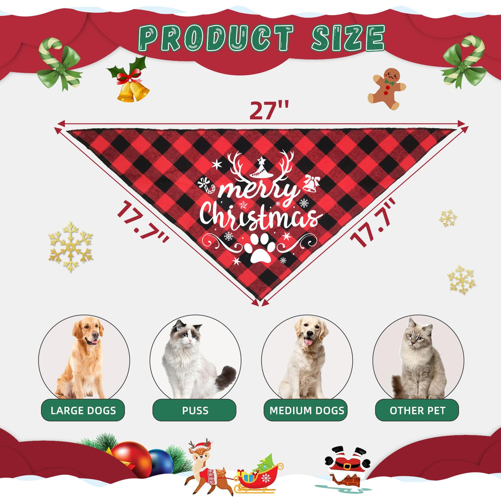 Bolake Christmas dog bandana pattern close-up for holiday outfits and photos.