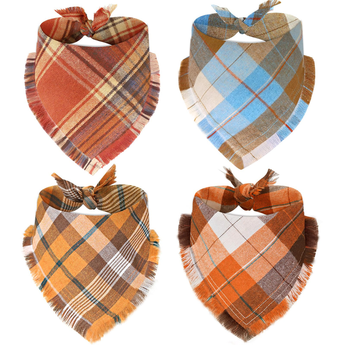 Bolake fall dog bandanas plaid pack for seasonal style and photos
