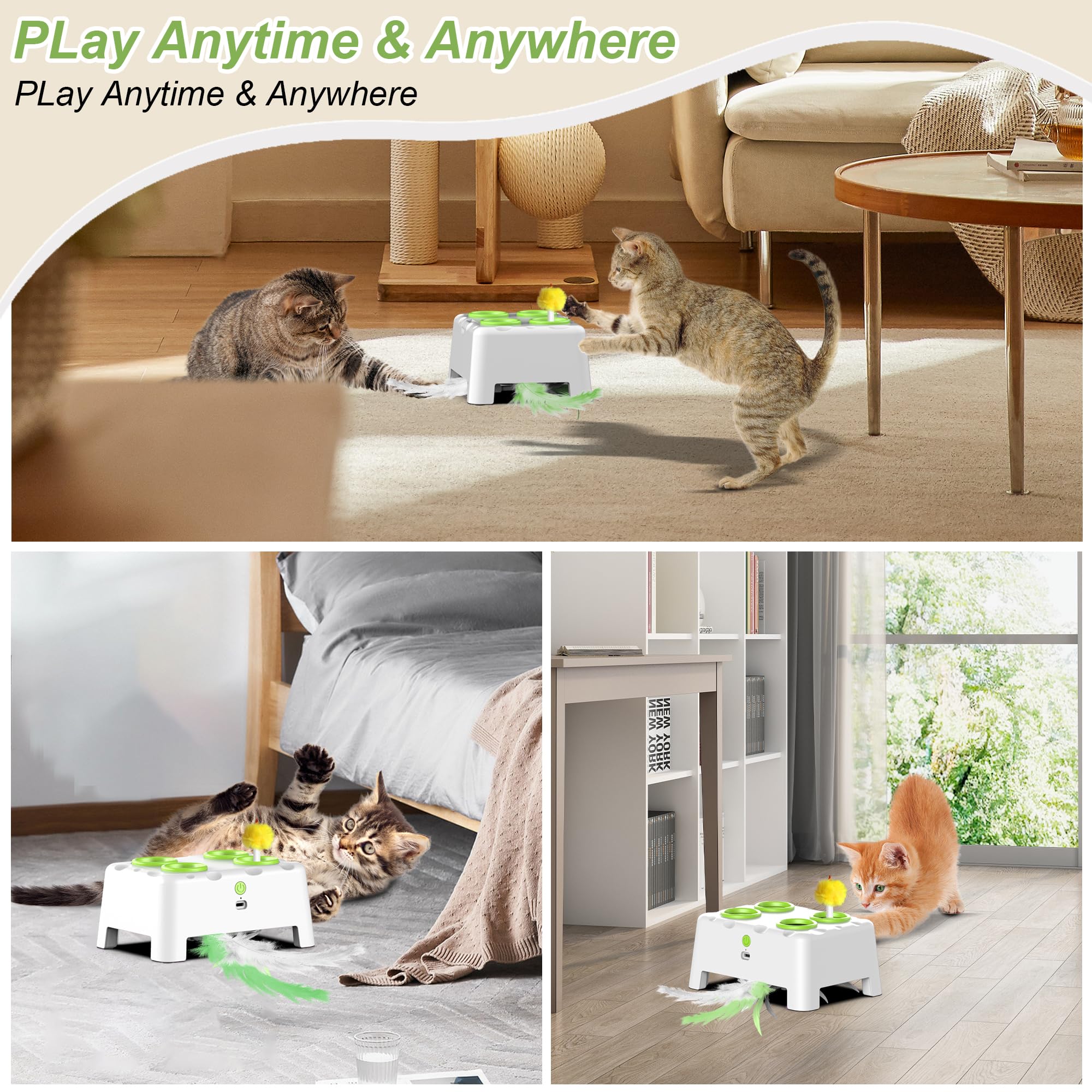 Bolpetizo 2-in-1 automatic cat toy attachments improve engagement