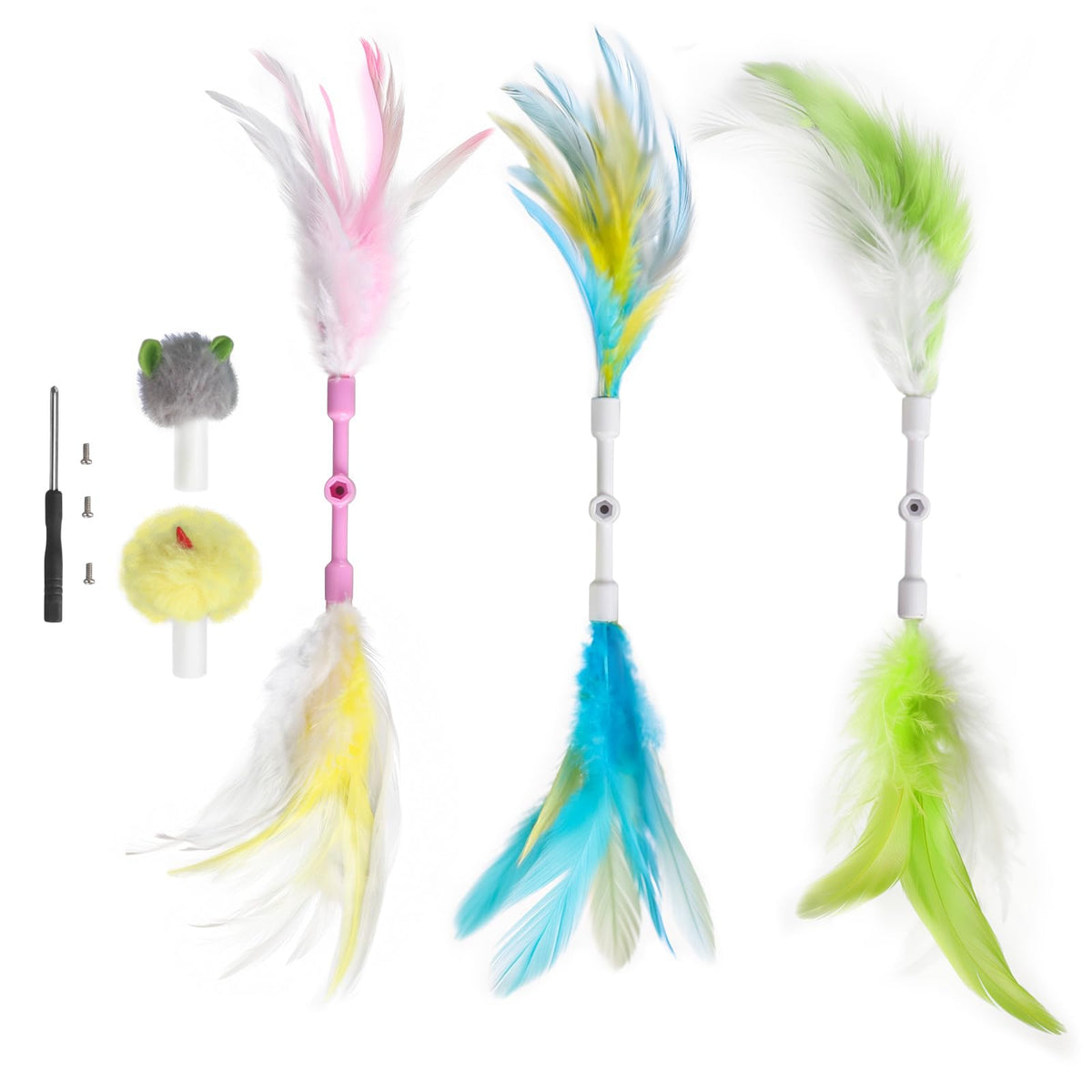 Bolpetizo cat toy replaceable feathers enabling engaging interactive play