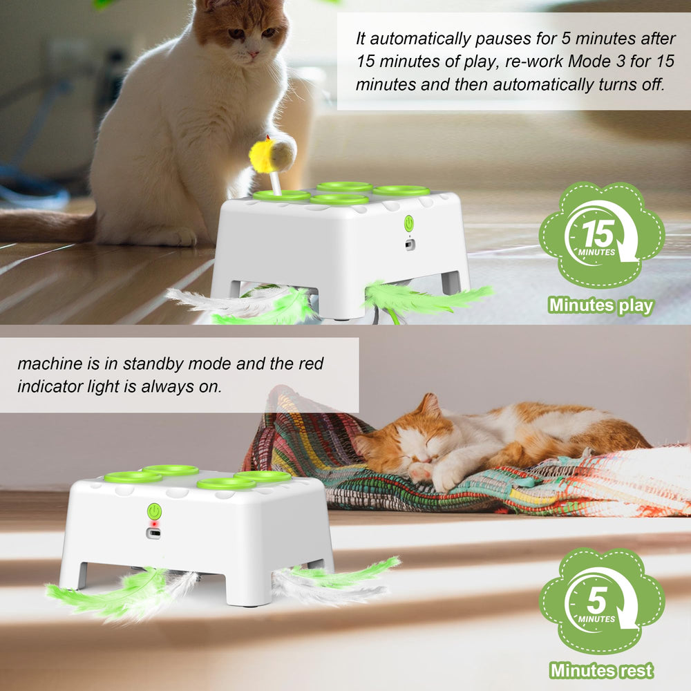 Bolpetizo-cat-toys-feather-wand-motion-white close-up highlights unpredictable motion for hunting stimulation.