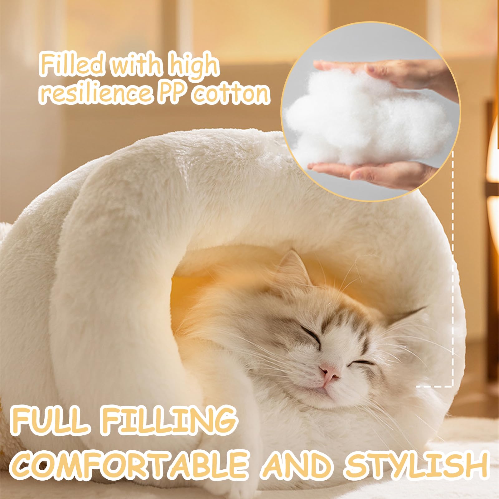 Bolsa de dormir para gatos de invierno, material franela suave para mayor confort.