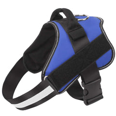 Bolux dog harness front view blue, comfortable medium fit for daily walks.