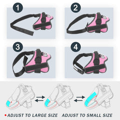 Bolux dog-harness-handle-closeup shows rugged nylon handle for easy control during outings.