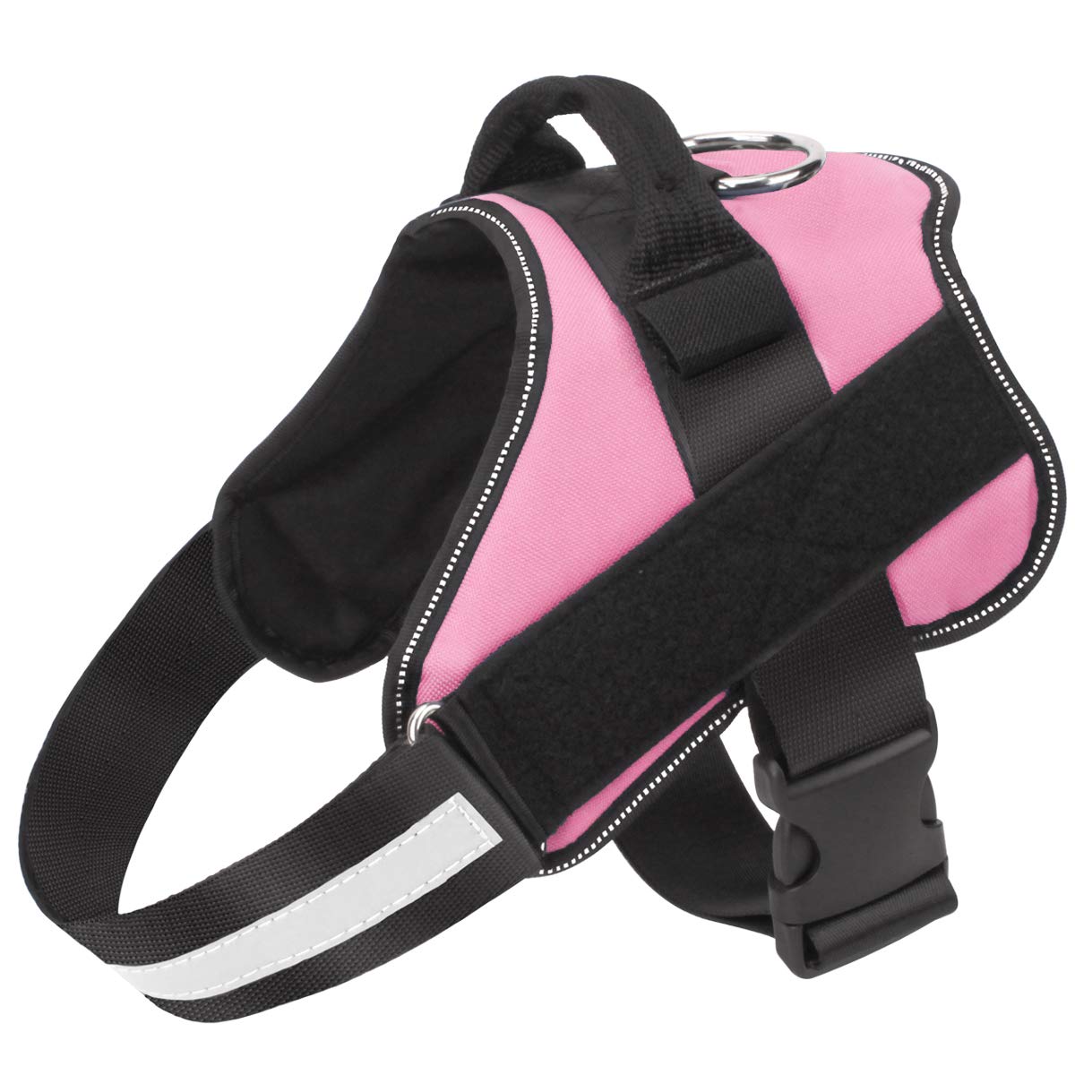 Bolux dog harness no-pull pink close-up highlighting comfortable, small-dog fit for safer daily walks.