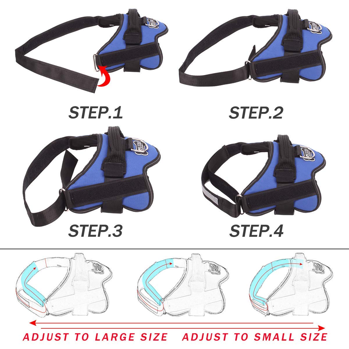Bolux harness reflective straps boost night visibility and safety.