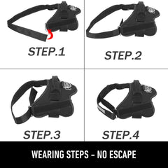 Bolux dog harness features a sturdy handle for quick control.